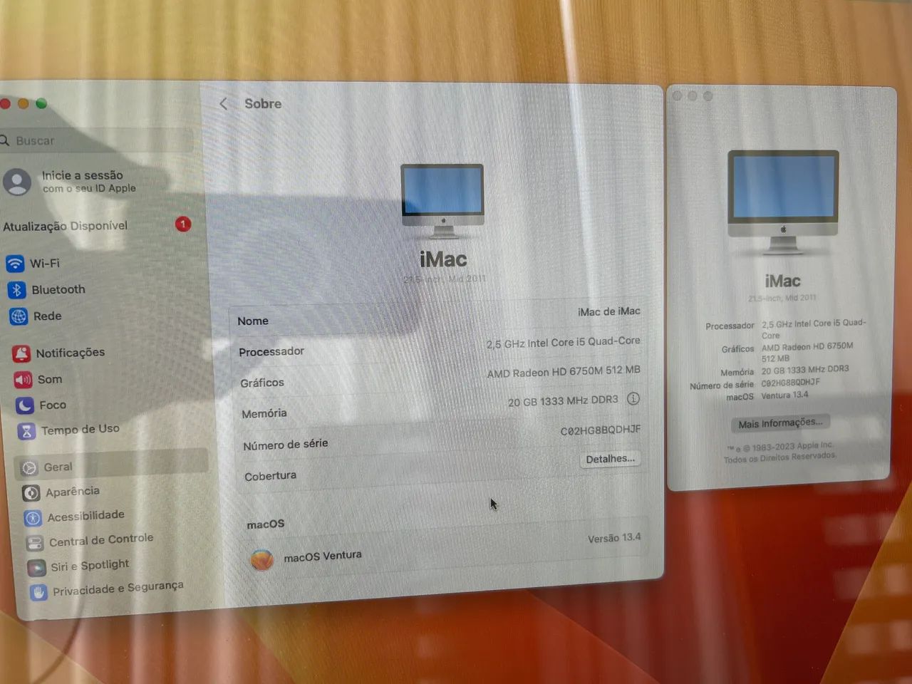 Desktop IMAC APPLE 21.5 polegadas  - Foto 4