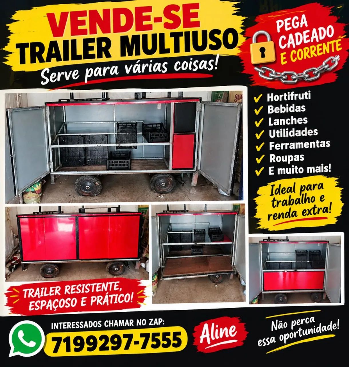 Mini trailer de Hortifruti e etc