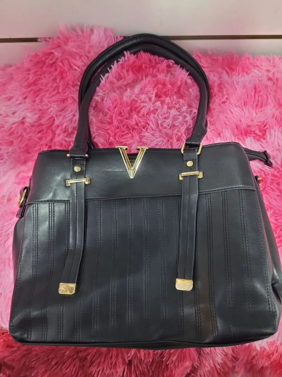 Bolsa Elegante de ombro Nova na cor preto e Nude - Foto 5