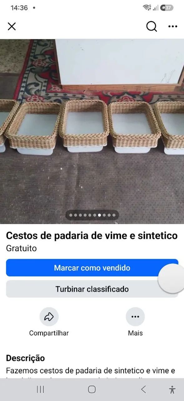 Bandeijas sobre encomenda para seu comércio cestos de padarias de vime e sintetico 
