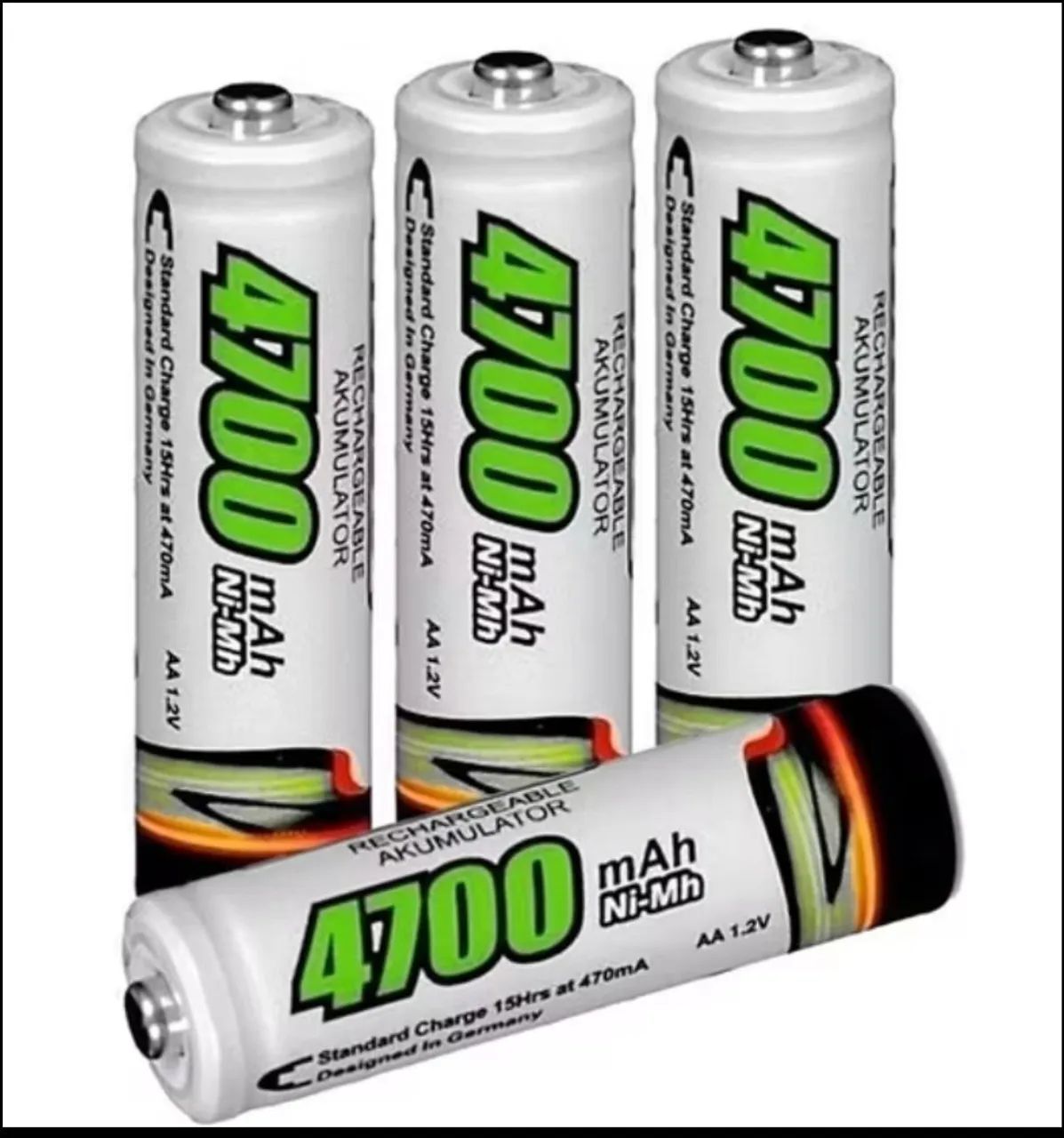 4 Pilhas AA  Recarregavel 4700mAh - Toply