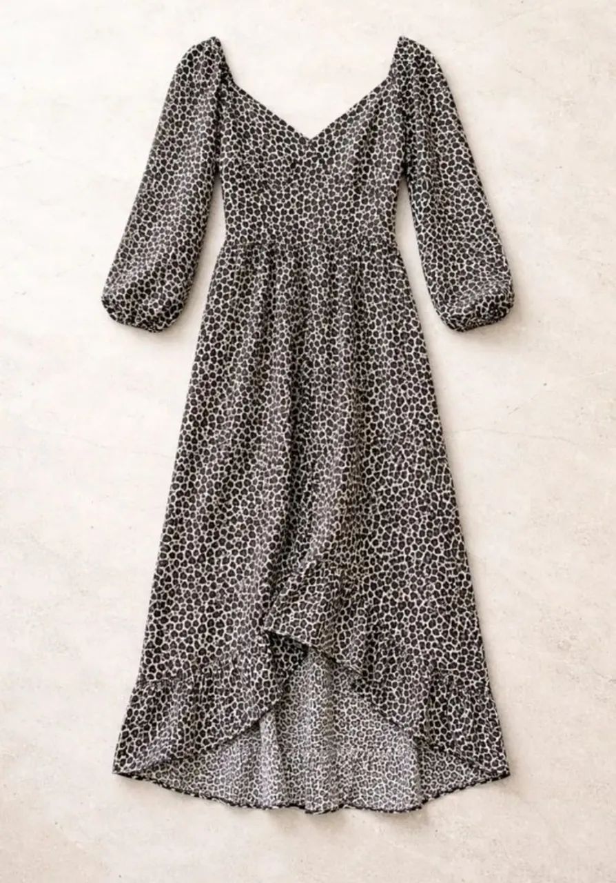 vestido feminino manga longa estampado m