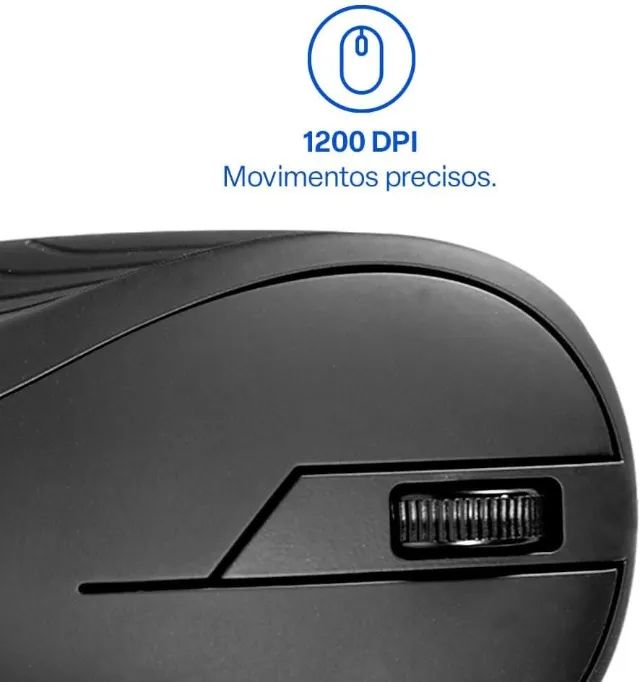 Mouse sem Fio Multi MS350 USB 1200 DPI Ergonômico - Foto 3