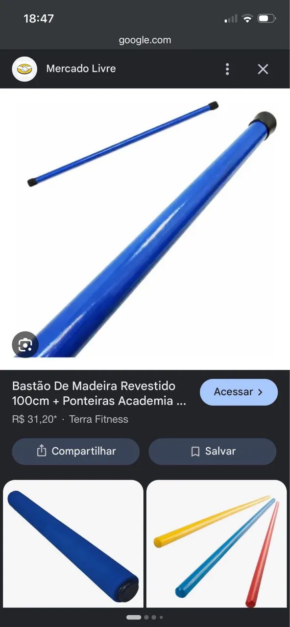 Bastão madeira 1m