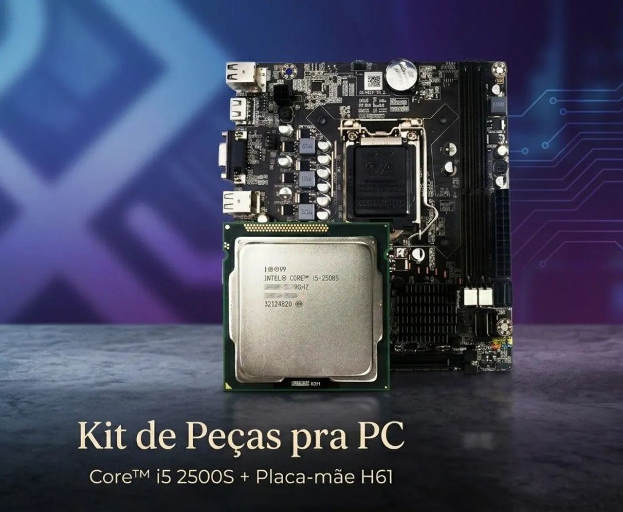 Kit placa mãe H61 + Core I5 2500S