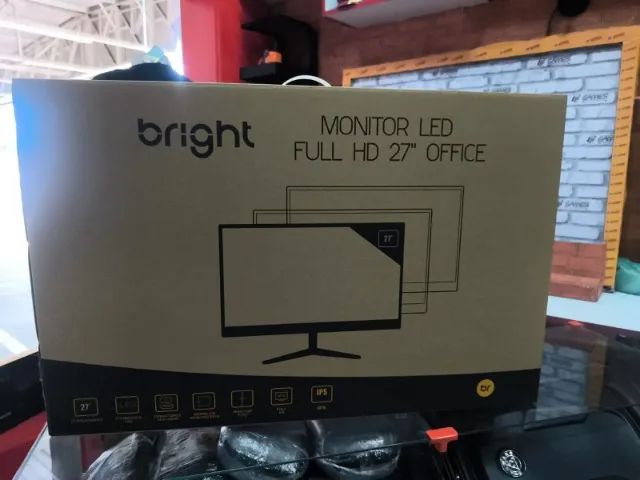 Monitor Bright 27" Full HD IPS - HDMI e VGA-----NOVO-----