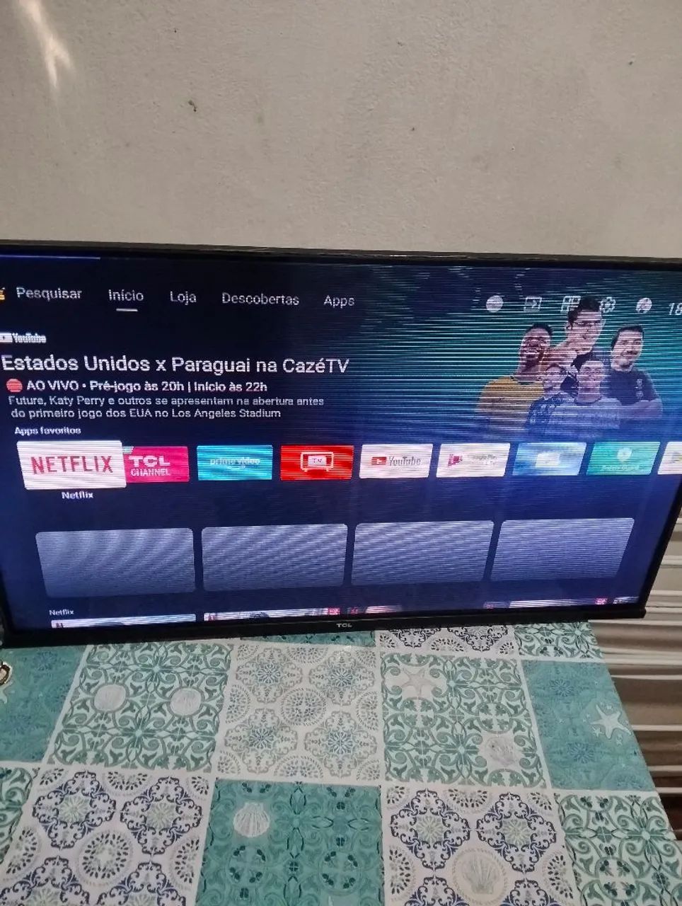 Televisão TCL 32 polegadas com defeito na tela
