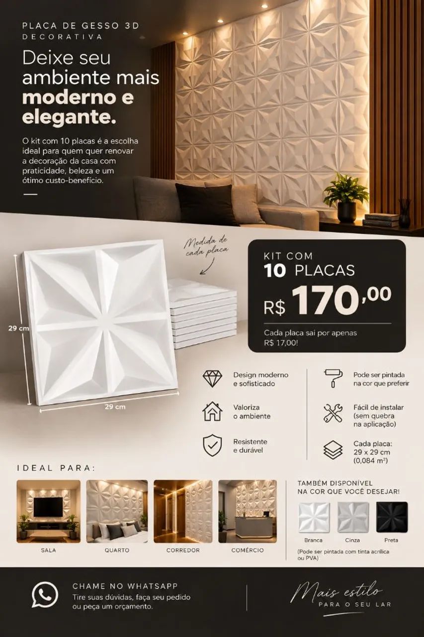 Placa em gesso para decoração  - Foto 3