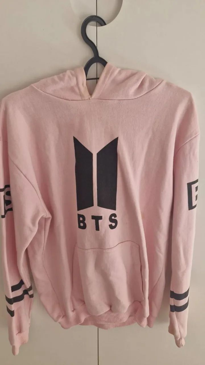 moletom bts com touca de ursinho