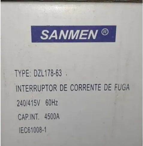 Interruptor de corrente de fuga - Sanmen 63a/30ma - Foto 3