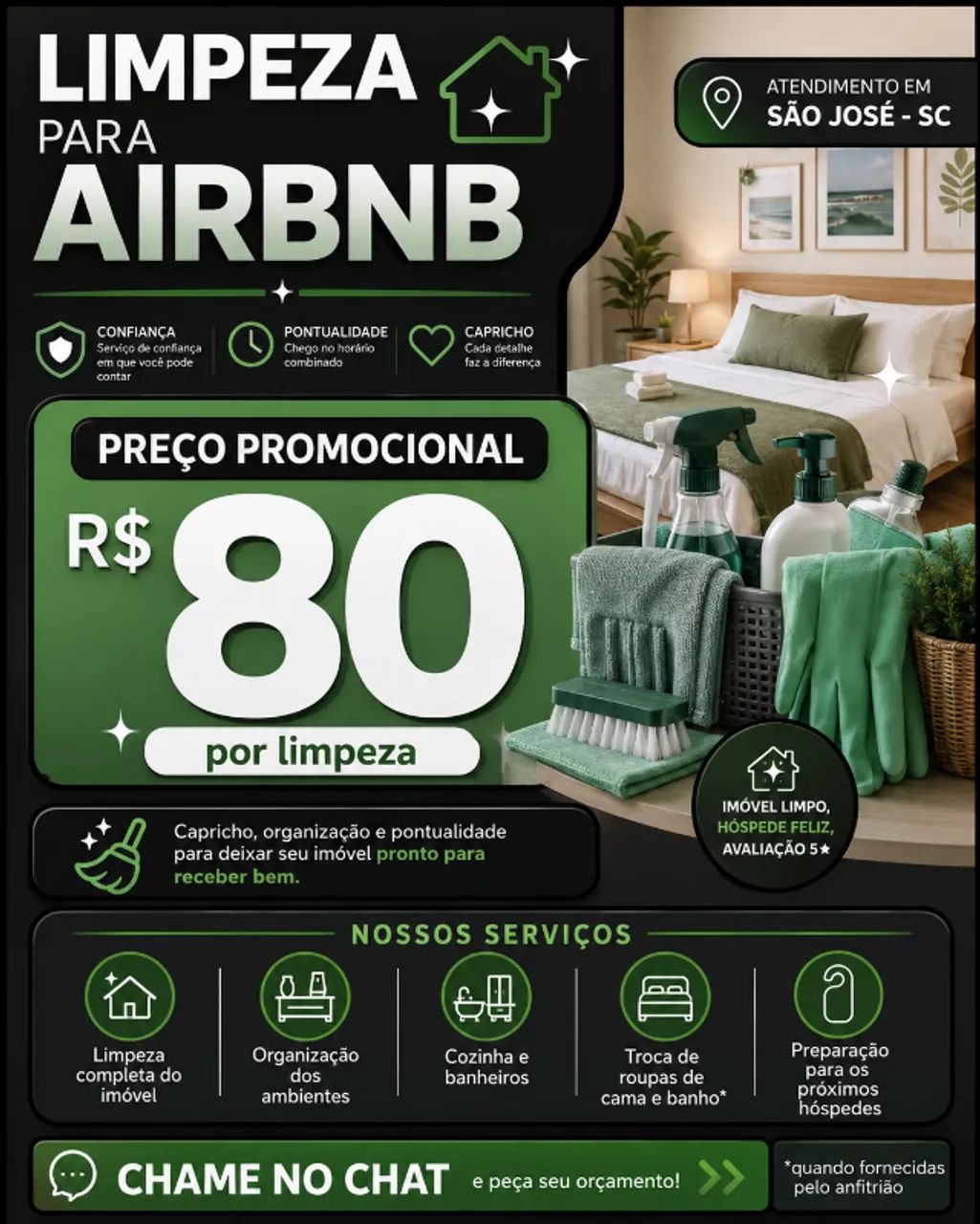 Limpeza para Airbnb em São José - Capricho e Pontualidade