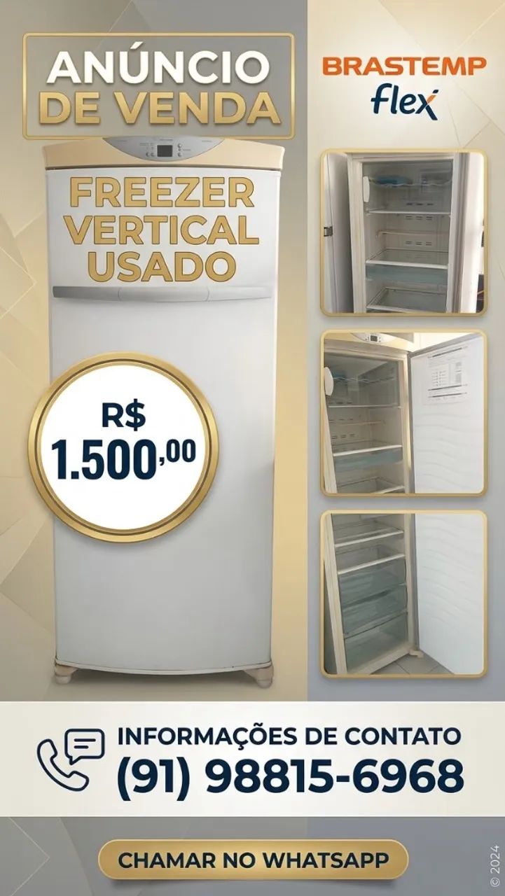 Freezer vertical Brastemp Flex