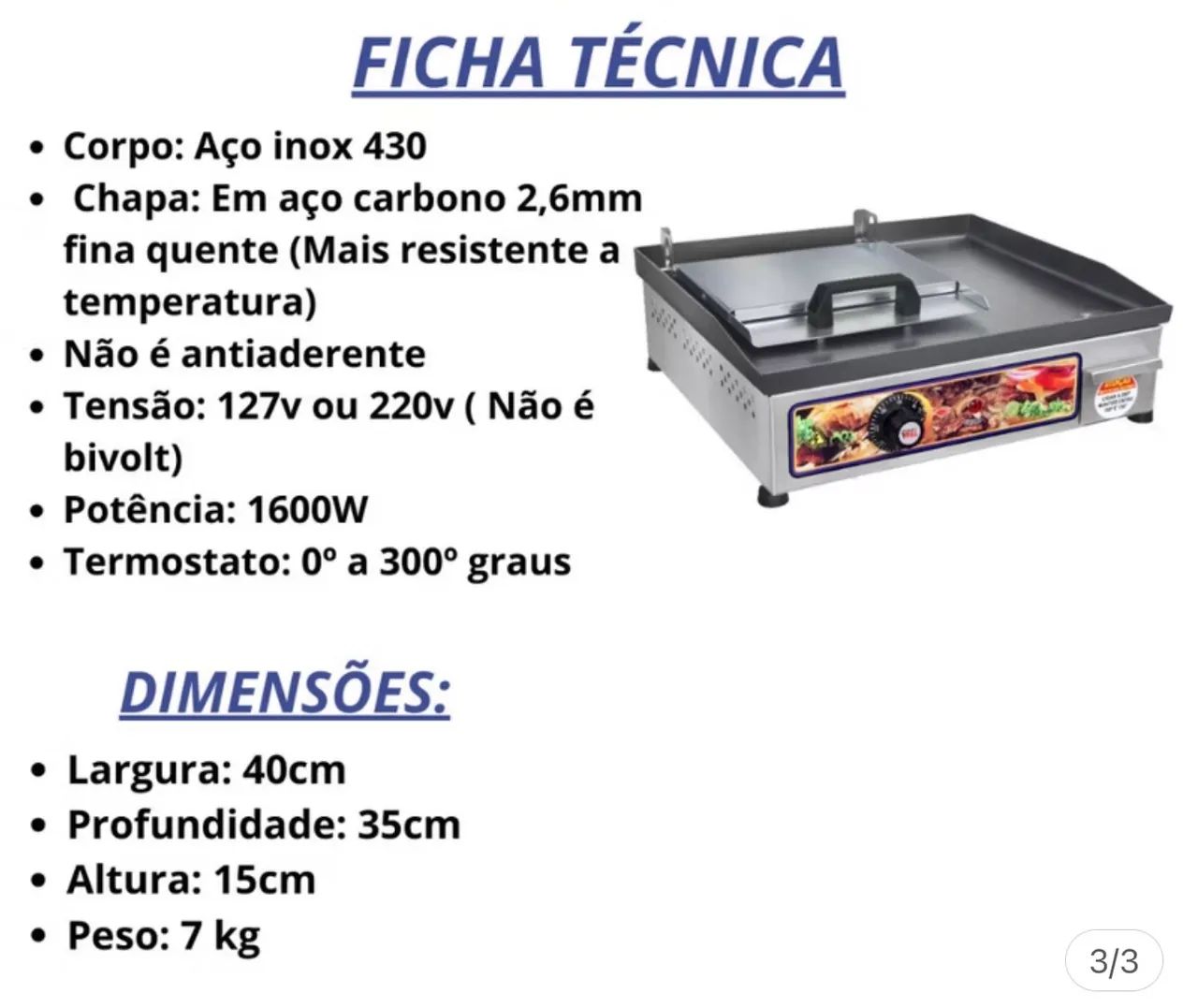 Vendo Chapeira de Lanches 127 w - Foto 2