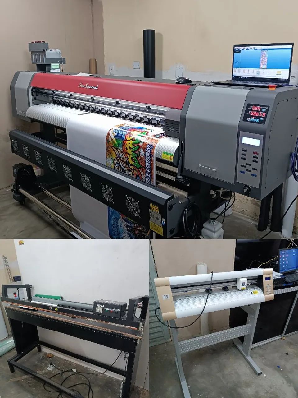OPORTUNIDADE!!! Plotter Ecosolvente + plotter de recorte + solda banner 