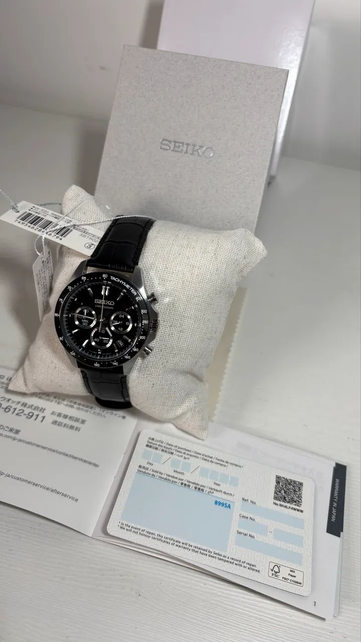 relógio seiko chronograph preto sbtr021 - Foto 5