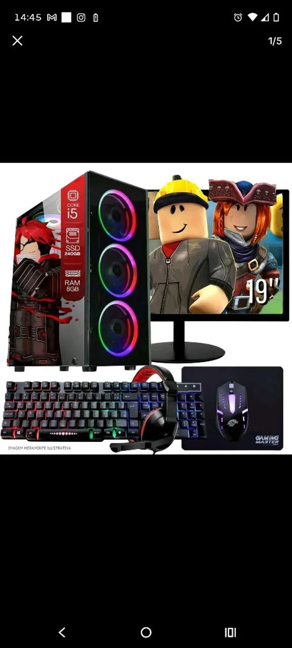 Computador PC Gamer Completo TOB Intel Core i5 SSD 240GB 8GB 