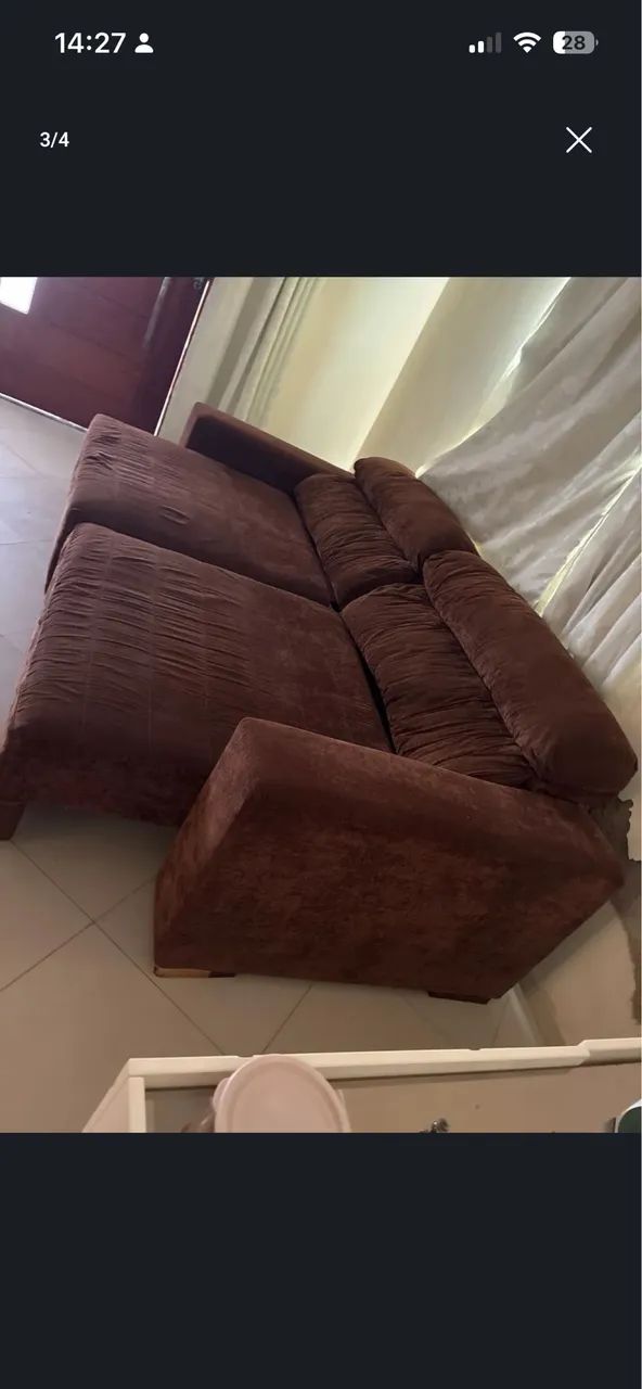 Sofá retrátil, 4 lugares, 2,70m - Foto 2