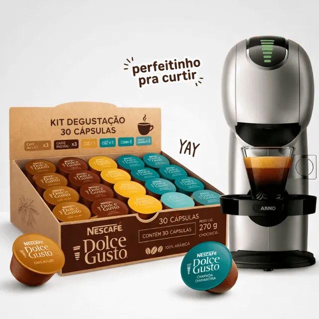 kit dolce gusto com 30 cápsulas variadas cafés
