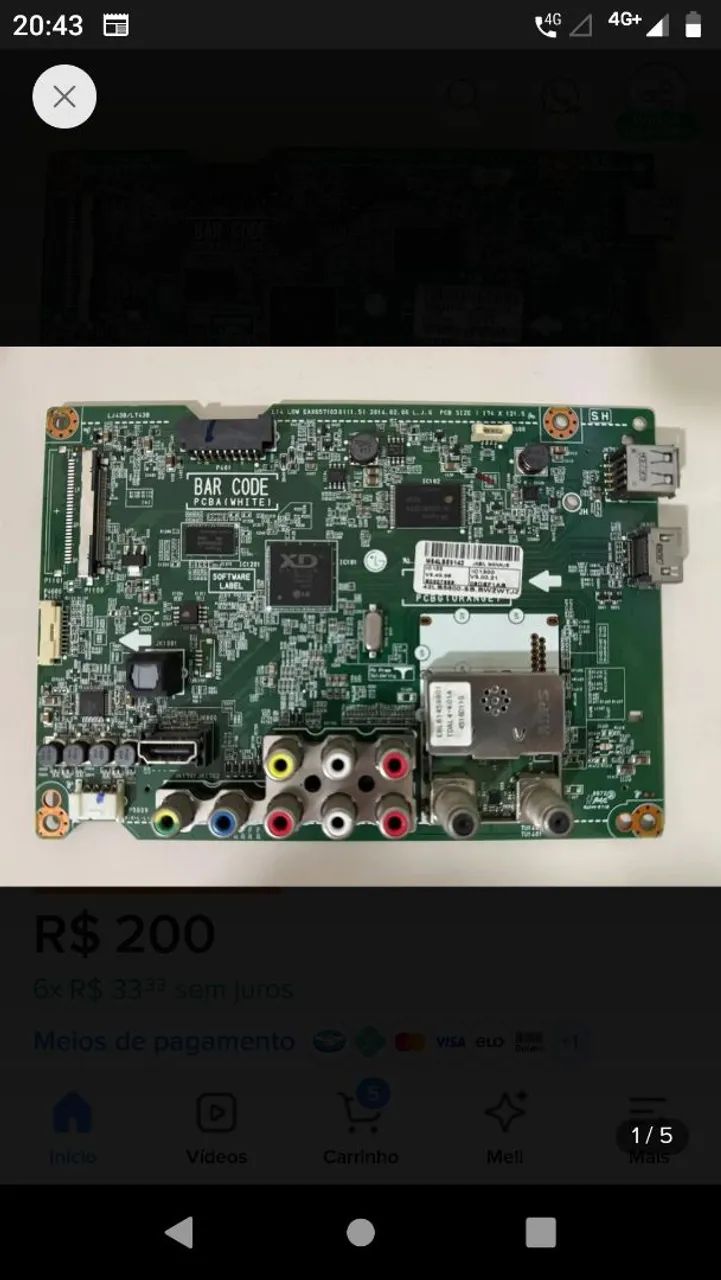 Placa TV LG 42LB5600