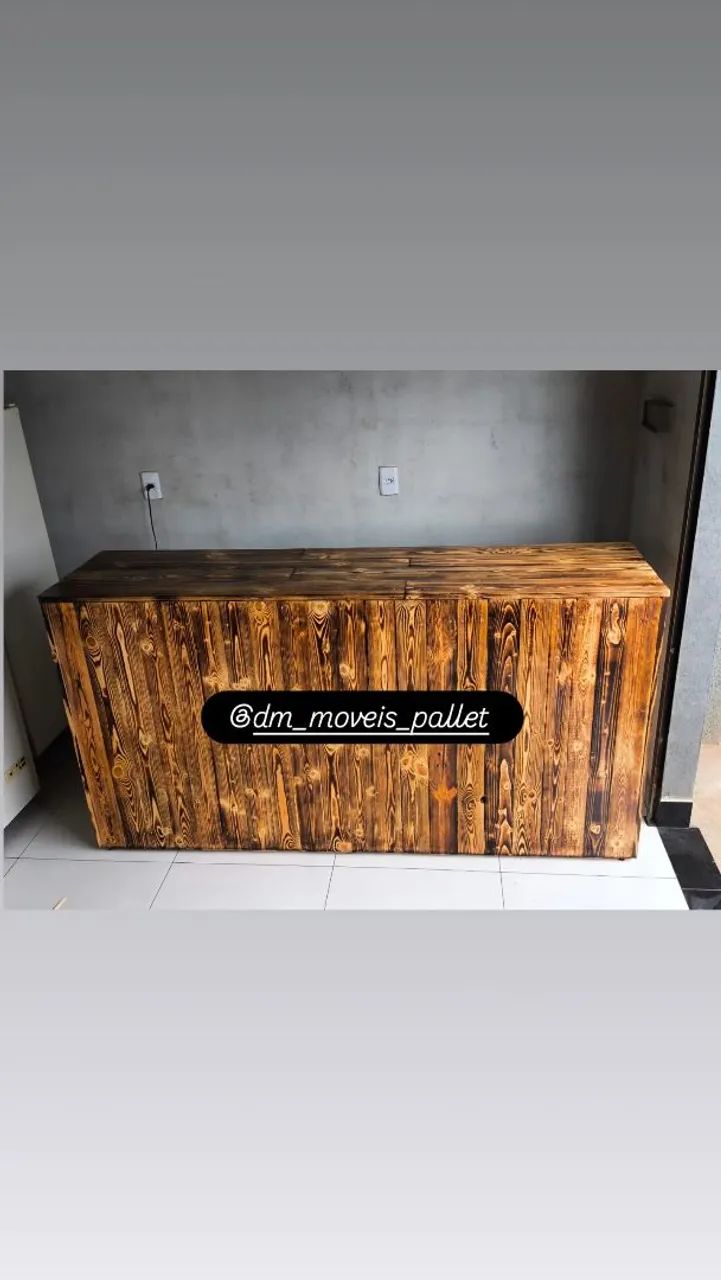 Balcão caixa de pallet rústico 