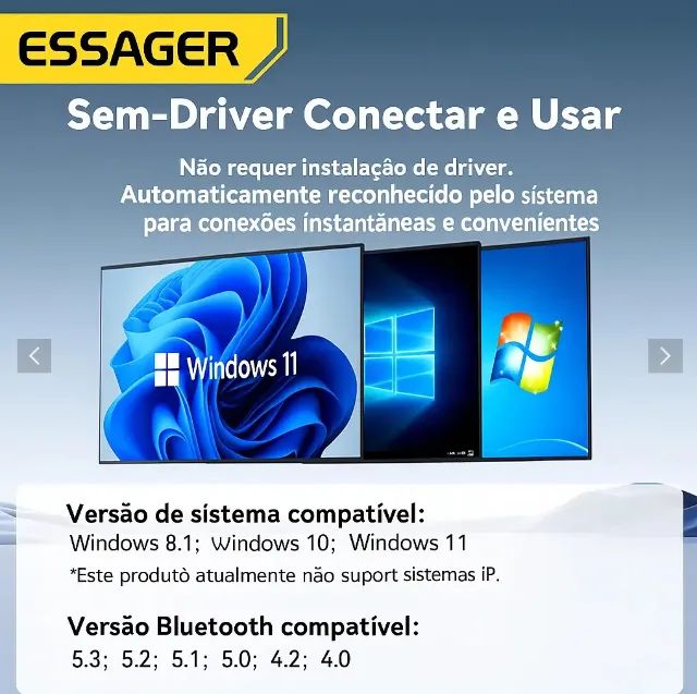 Adaptador Essager Bluetooth 5.4 Computador 5 Dispositivos - Foto 3