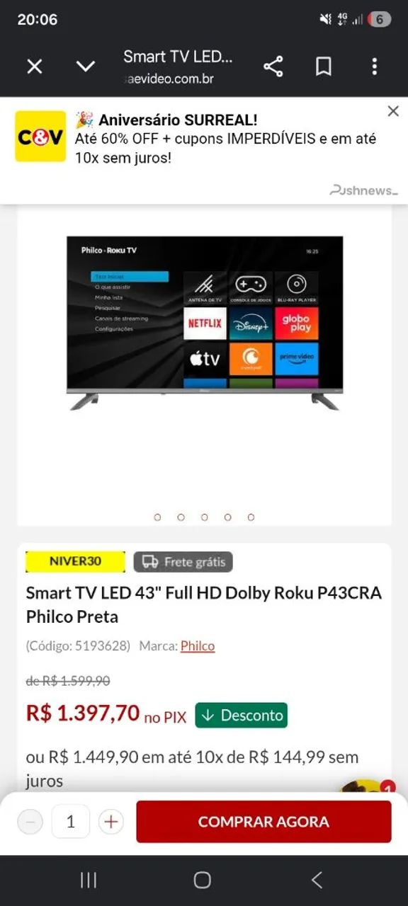 Smart tv philco 43 - Foto 3