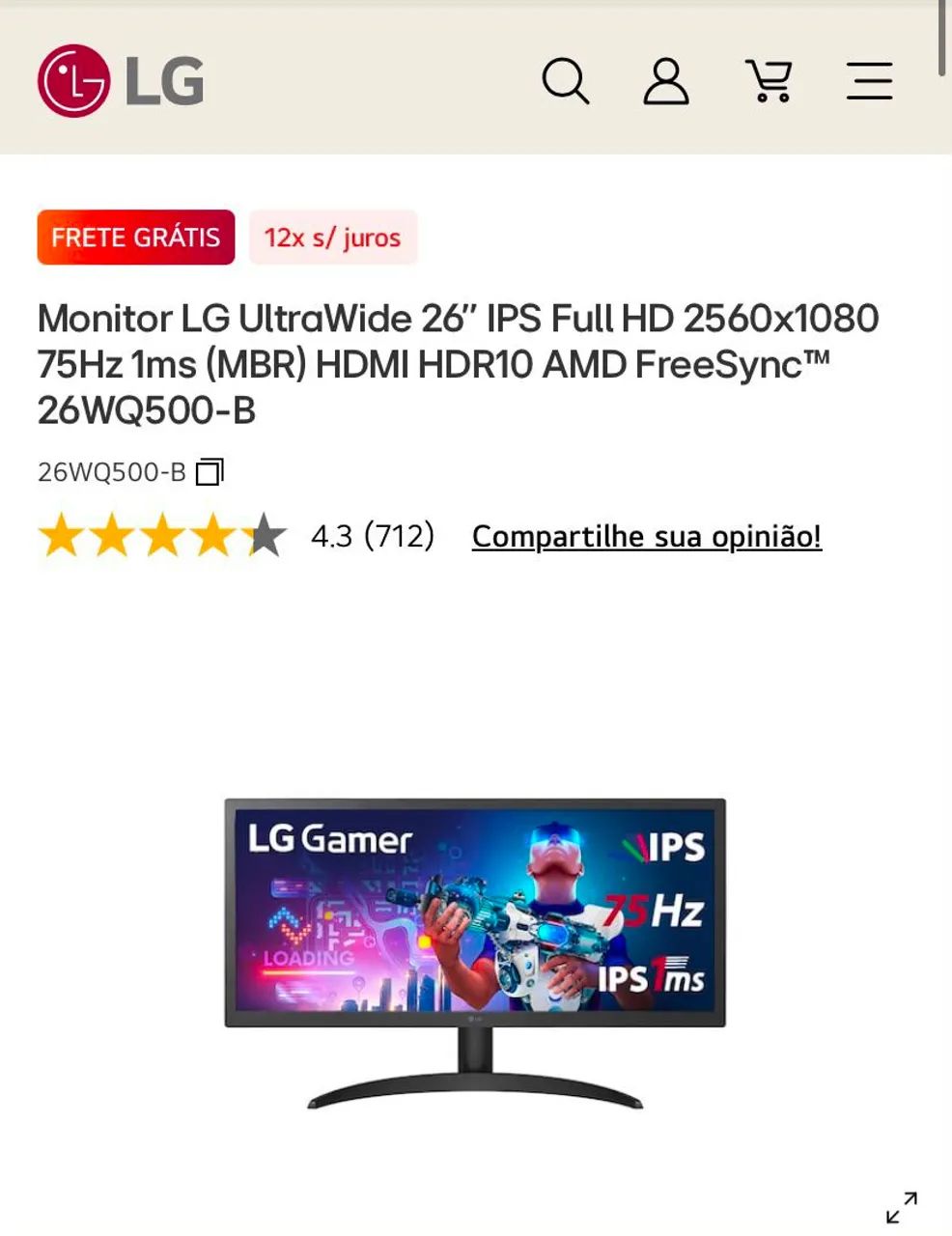 Monitor LG ultra wide 26pol - Foto 2