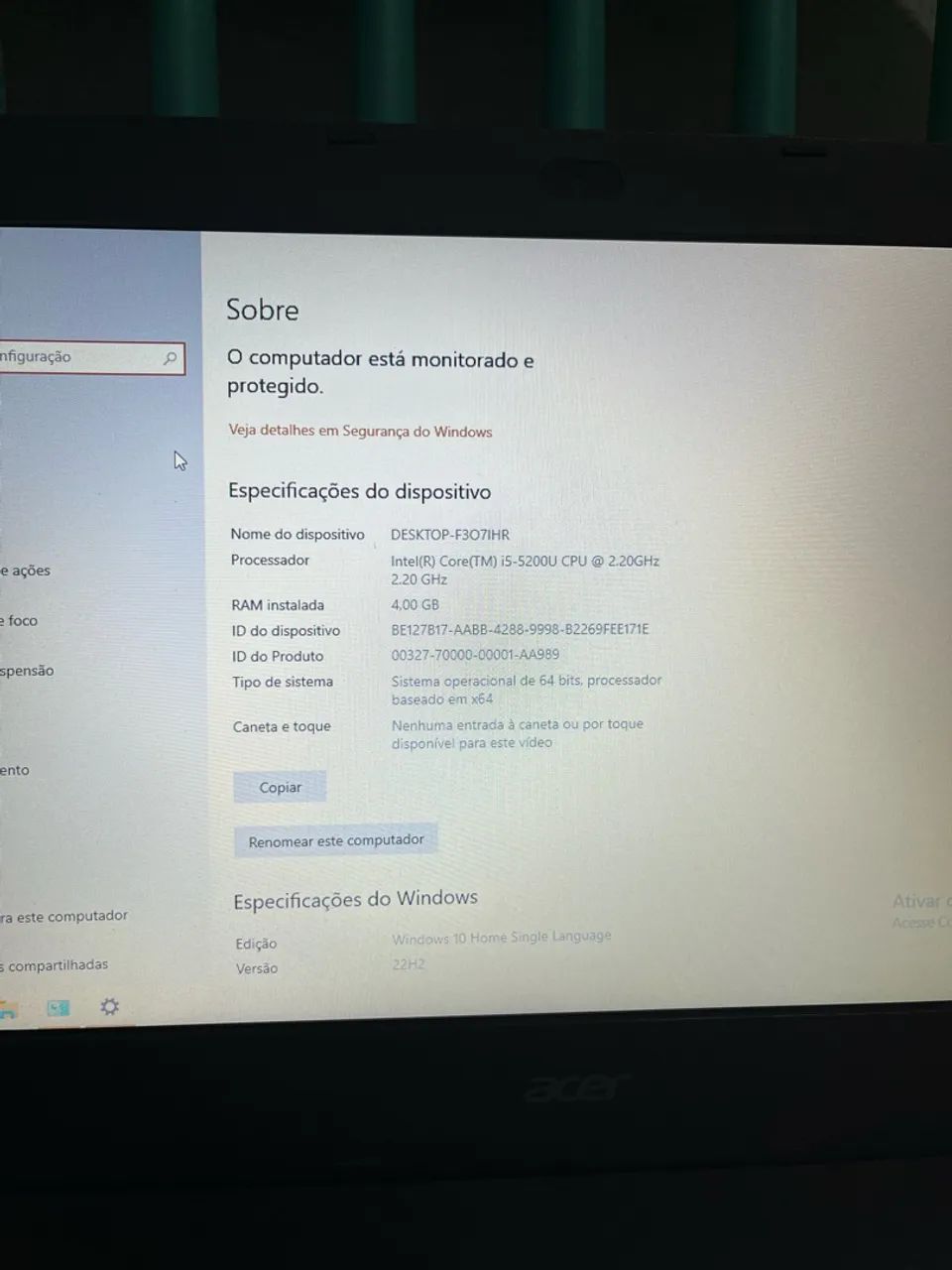 Notebook acer i5 4GB 1 tera  - Foto 3