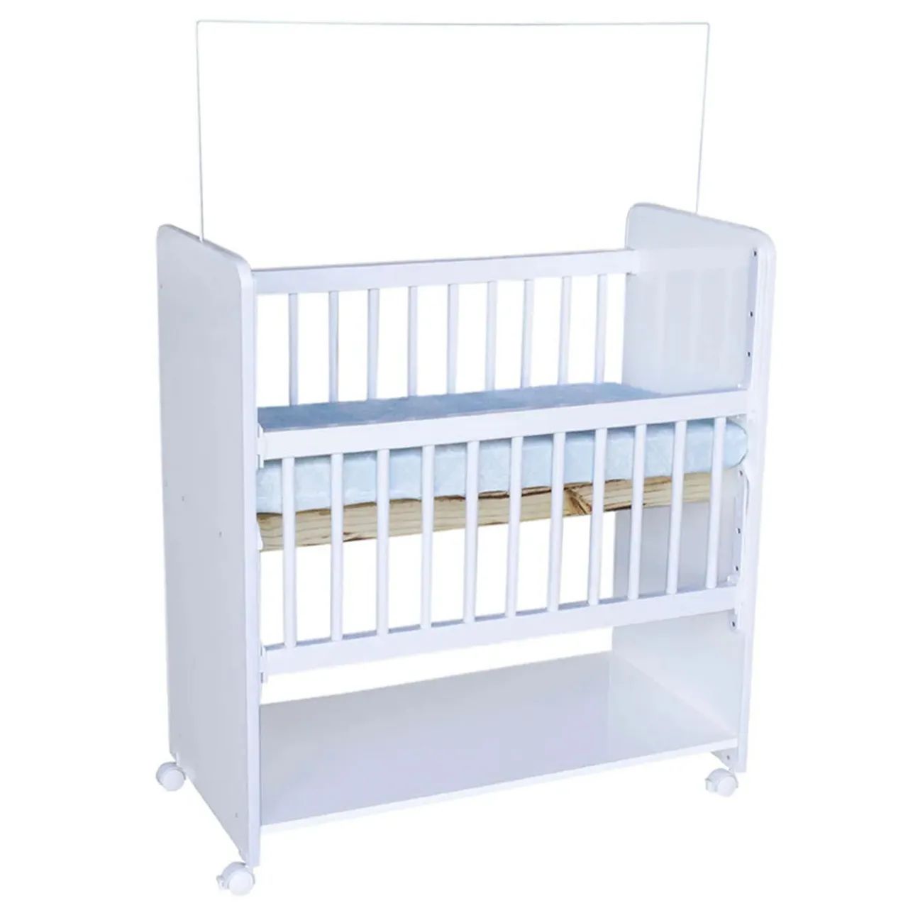Mini berço com colchão e grade móvel 