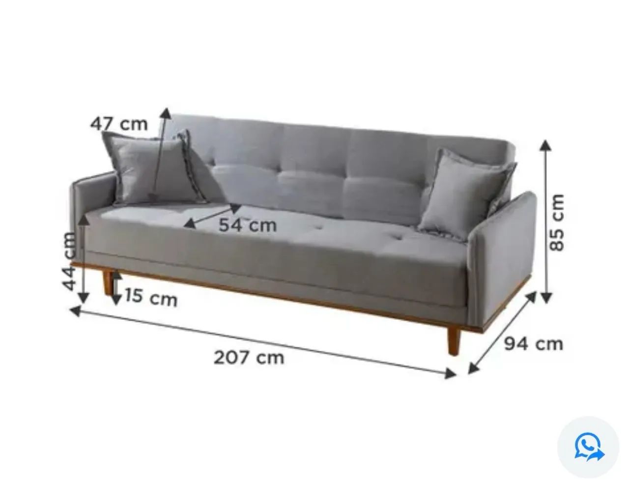 Sofá cama de três lugares em linho - Foto 5