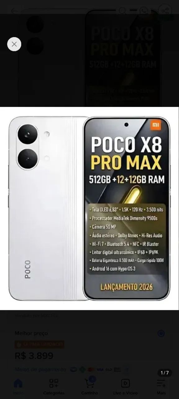 Xiaomi Poco x8 pro Max 24 GB e 513 de memória  - Foto 2
