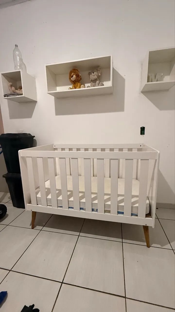 Berço 2 em 1 MDF com colchão - Foto 2