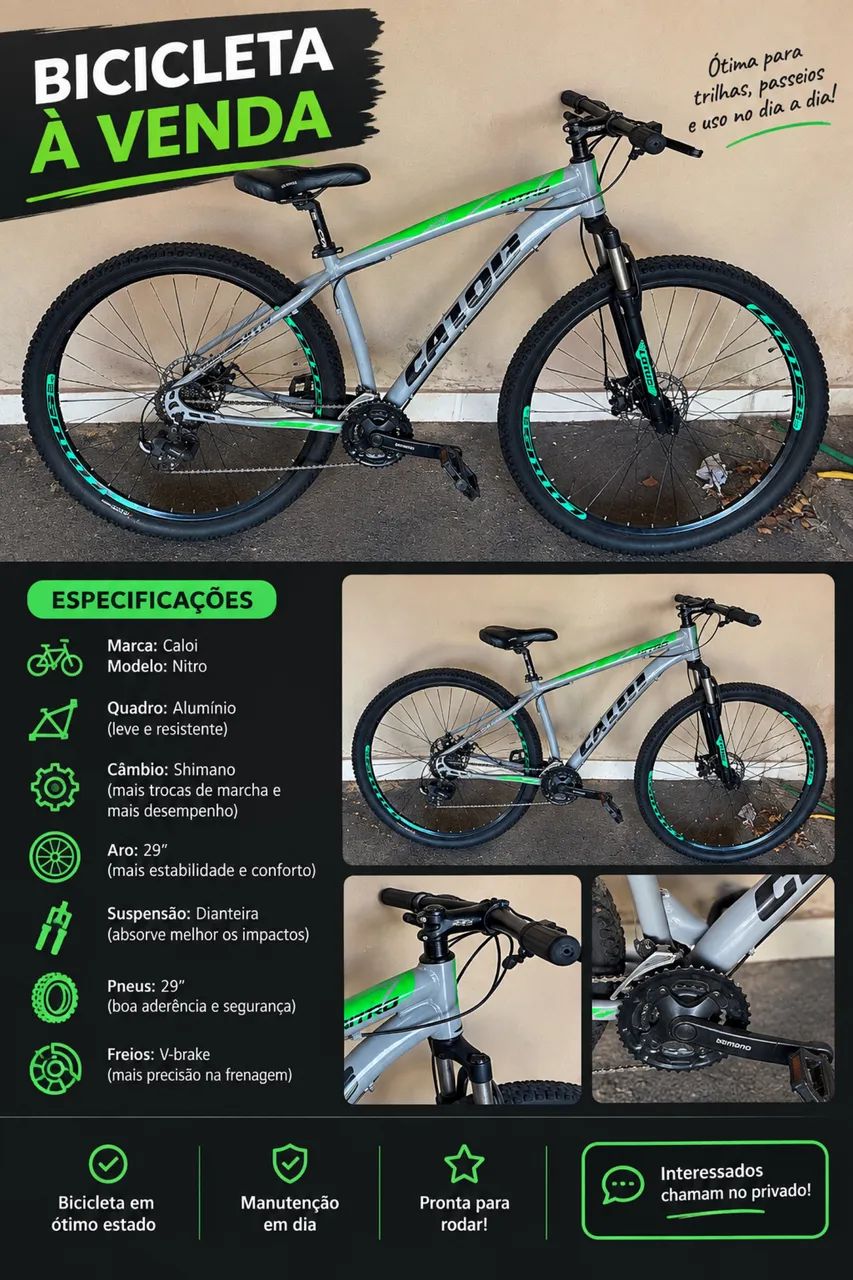 ? BICICLETA CALOI NITRO ARO 29 À VENDA