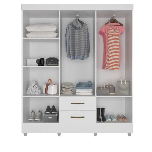 Guarda Roupa Lite 6 Portas 2 Gavetas - Foto 3