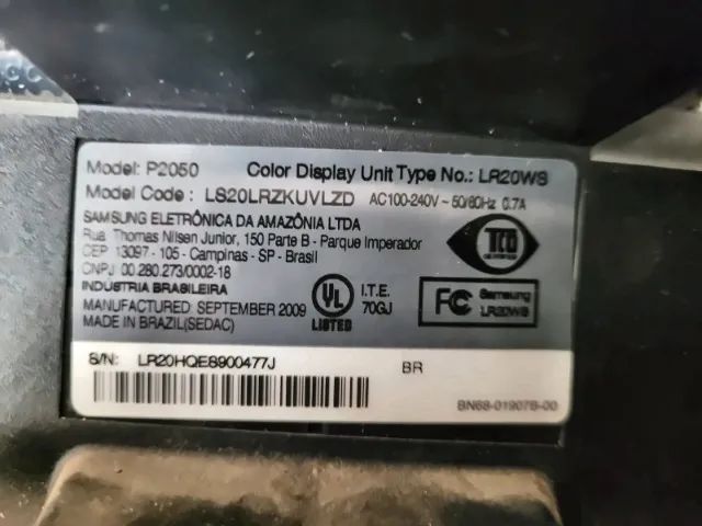 VENDO MONITOR SAMSUNG SYNCMASTER P2050 - COM DEFEITO   - Foto 2