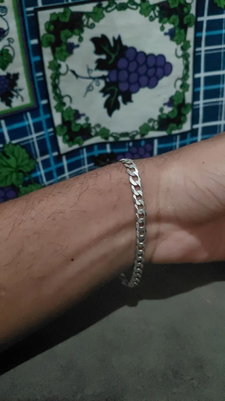 Pulseira prata 925, 5.5mm 21cm semi nova - Foto 3