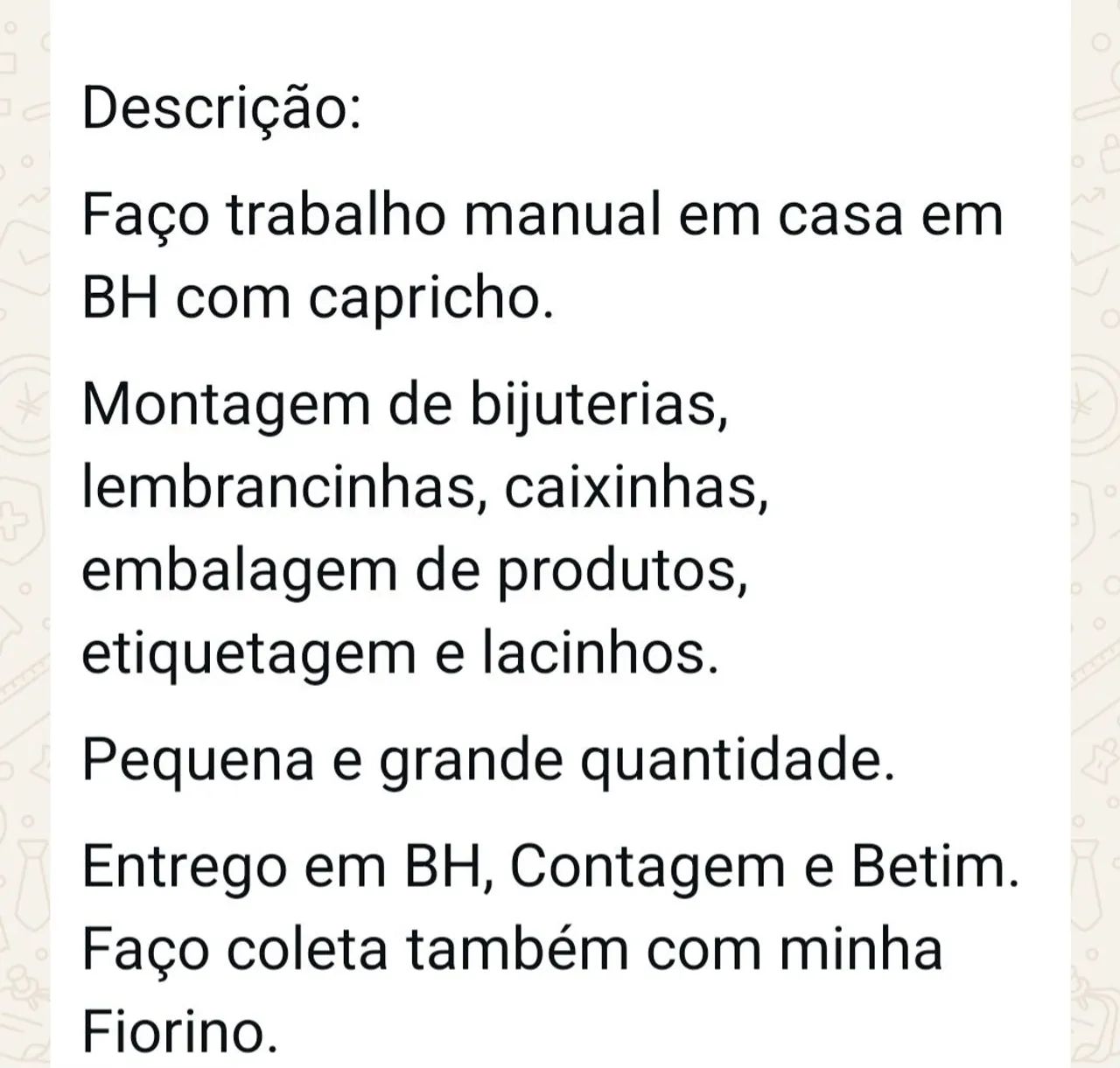 Trabalho manual em casa