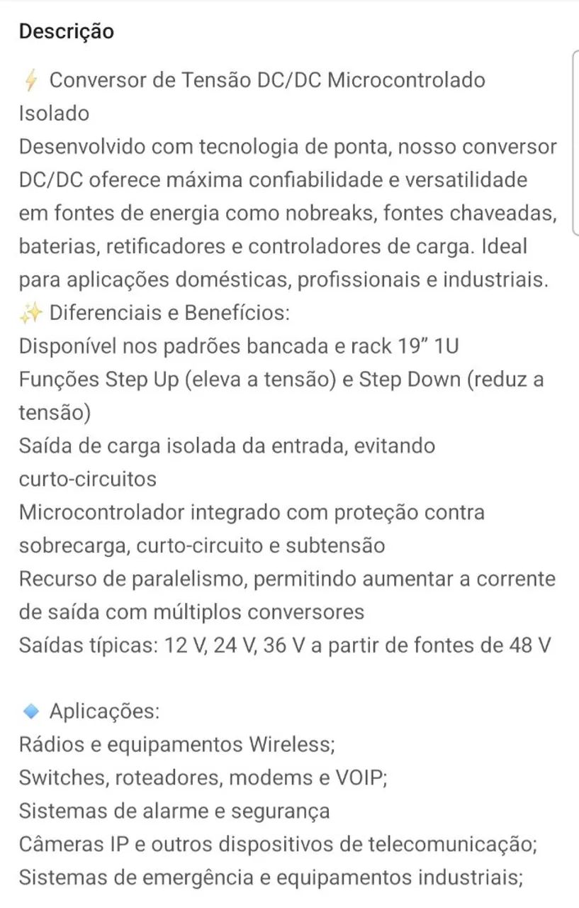 Conversor DC/DC Microcontrolado Isolado | Step Up/Down | Proteção Sobrecarga e Curto - Foto 3