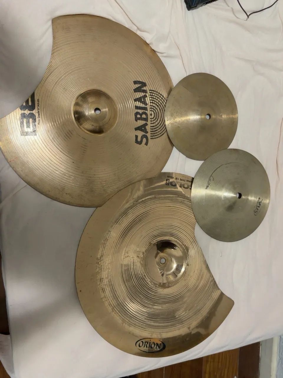 Kit 4 pratos de bateria para efeitos/stack - com avarias