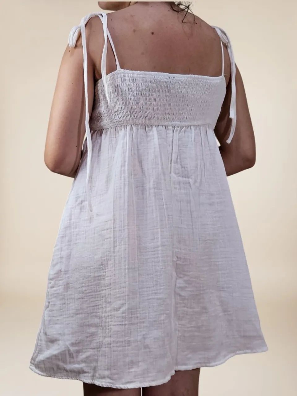 Vestido curto branco alças finas tam G - Foto 3