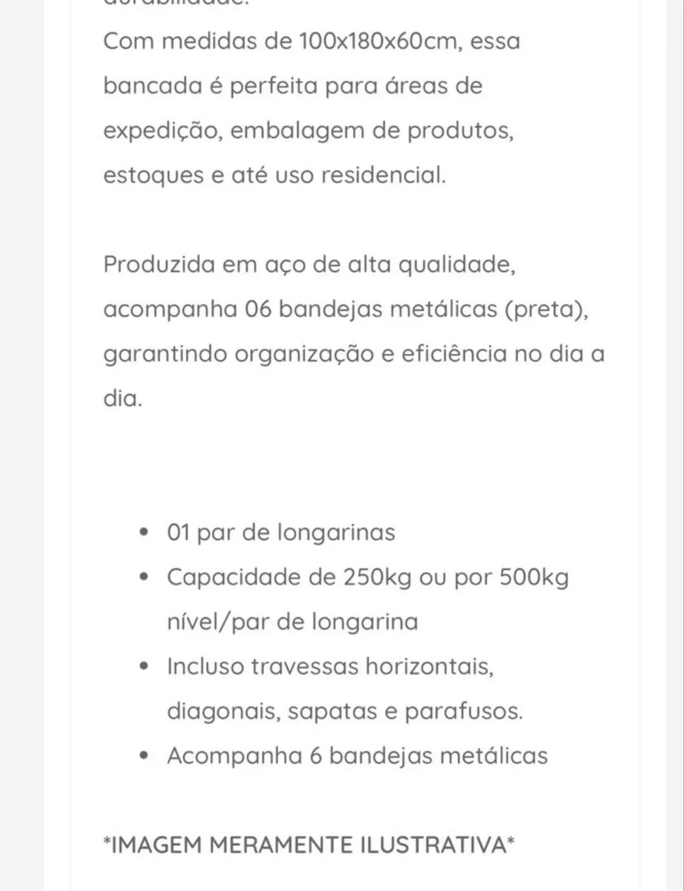 Bancada Industrial De Aço 1,80m - Nova! - Foto 3