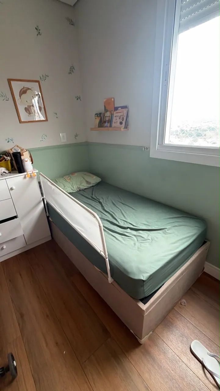 Cama solteiro box baú e colchão 