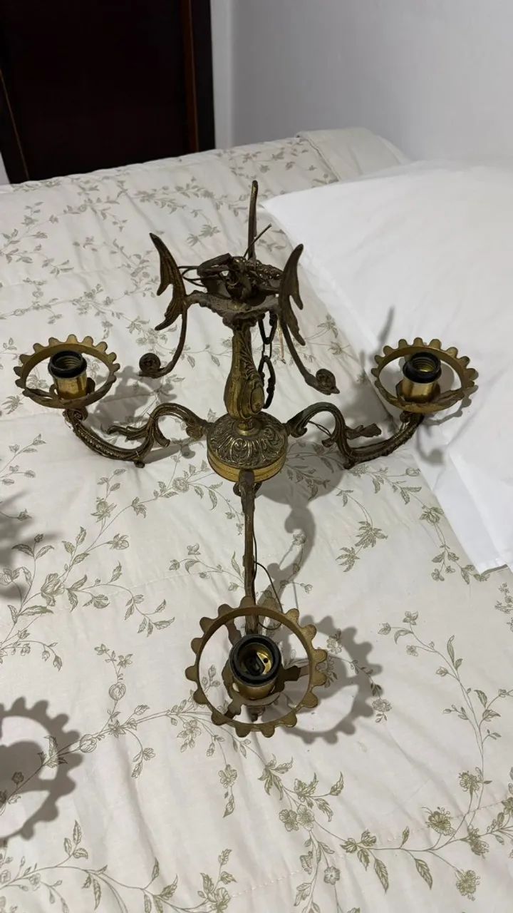 lustre estilo colonial antigo para 3 lampadas - Foto 3