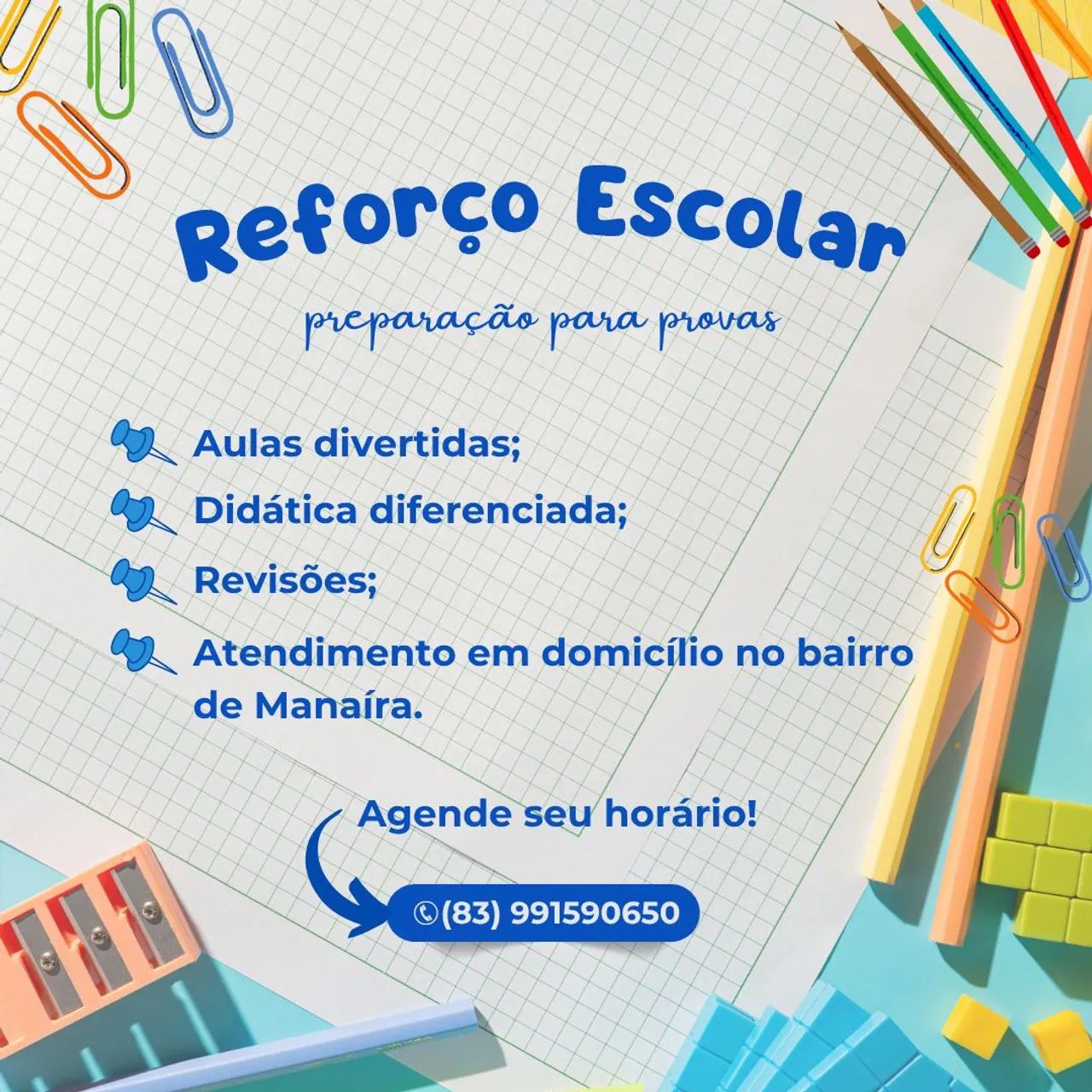 Reforço escolar - preparação/revisão para provas