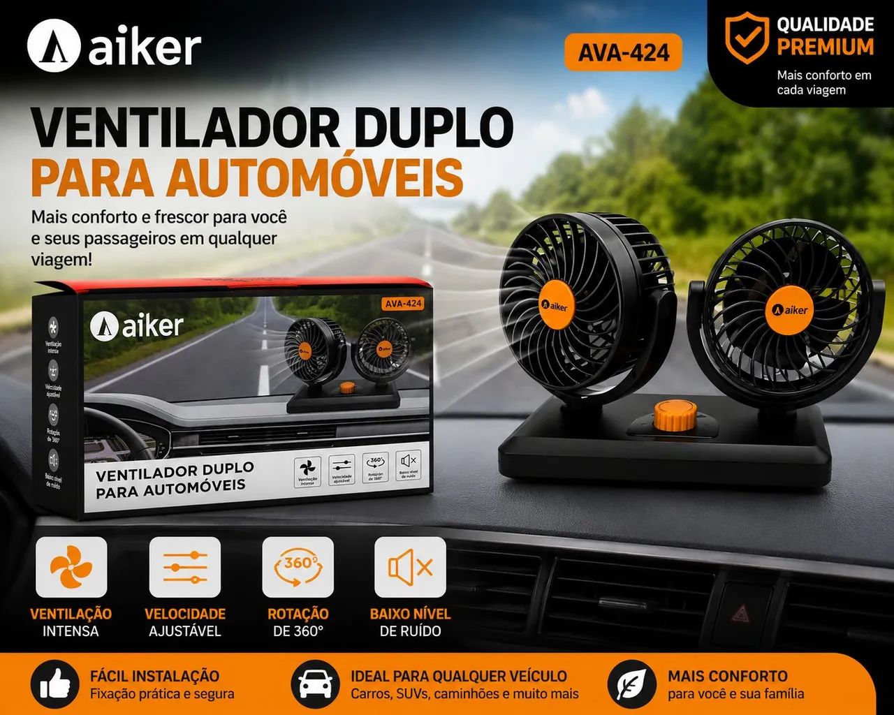Ventilador duplo para automóveis 