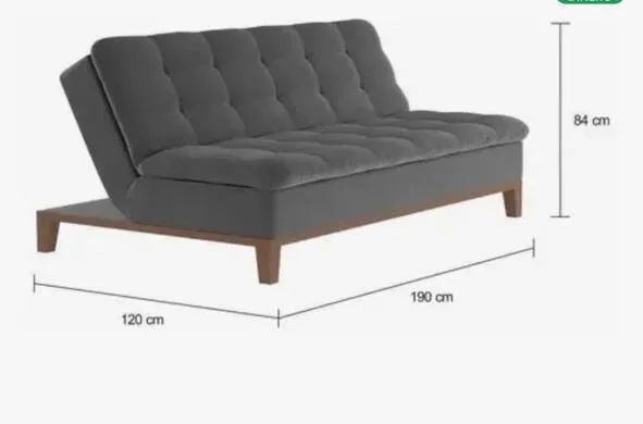 Sofá-cama cinza 3 lugares  - Foto 4