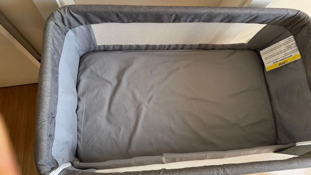 Berço Portátil  Moisés Co-bed Acopla na Cama Cinza Kababy - Foto 4