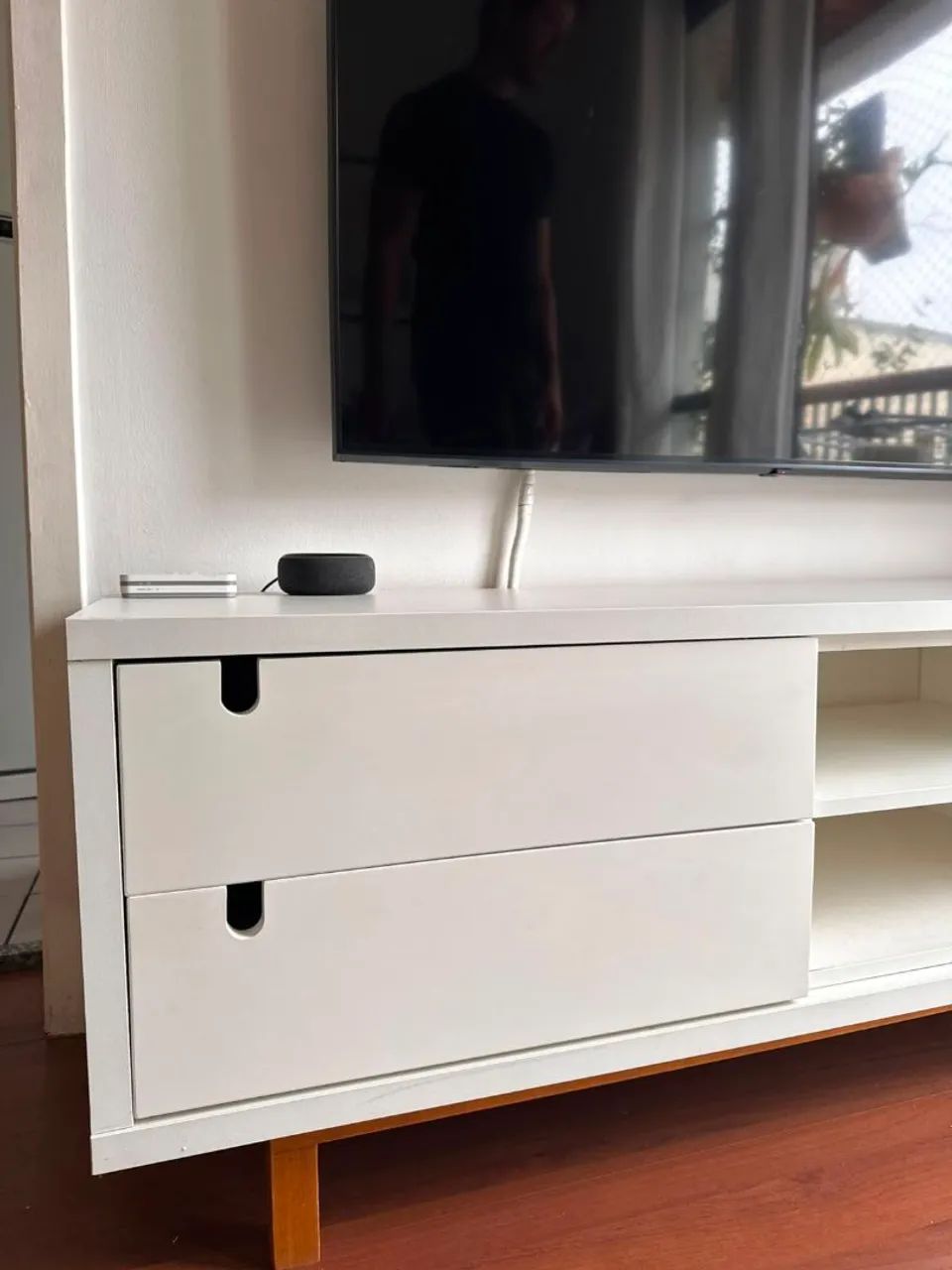Rack Branco Moderno Com 2 Gavetas - Foto 5