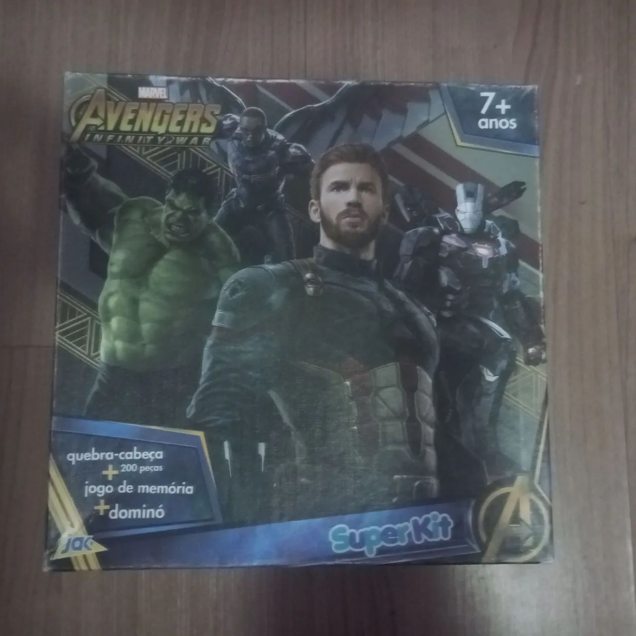 KIT 3 EM 1 MARVEL VINGADORES BRINQUEDO INFANTIL DOMINÓ QUEBRA CABEÇA E JOGO DA MEMÓRIA 