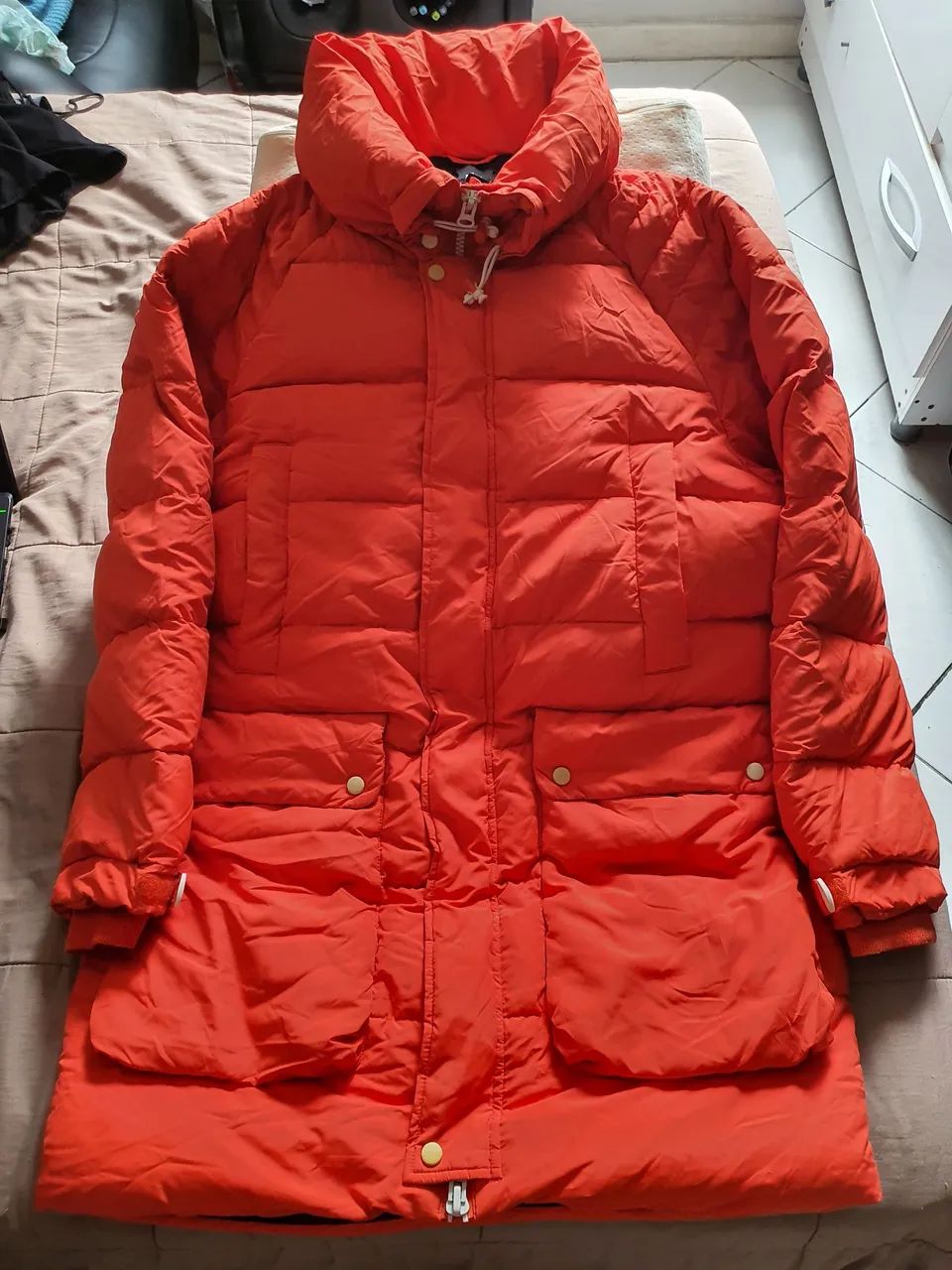 Jaqueta Puffer H&M Laranja 